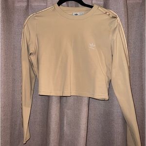 Adidas tan long sleeve crop top